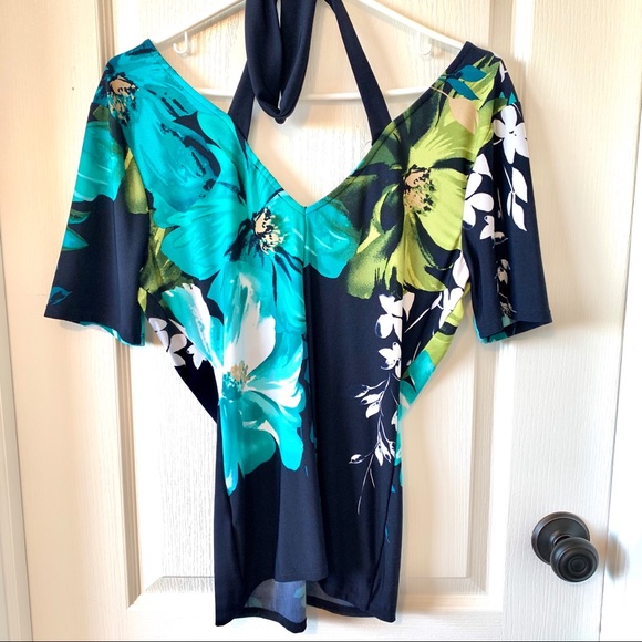 VENUS Jersey Knit Floral Strappy Back Blouse—SZ. M - Picture 6 of 14